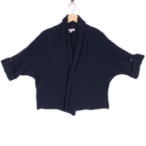 Ann Taylor Loft Black Cotton Dolman Sleeve Open Front Cardigan XS/S Minimalist